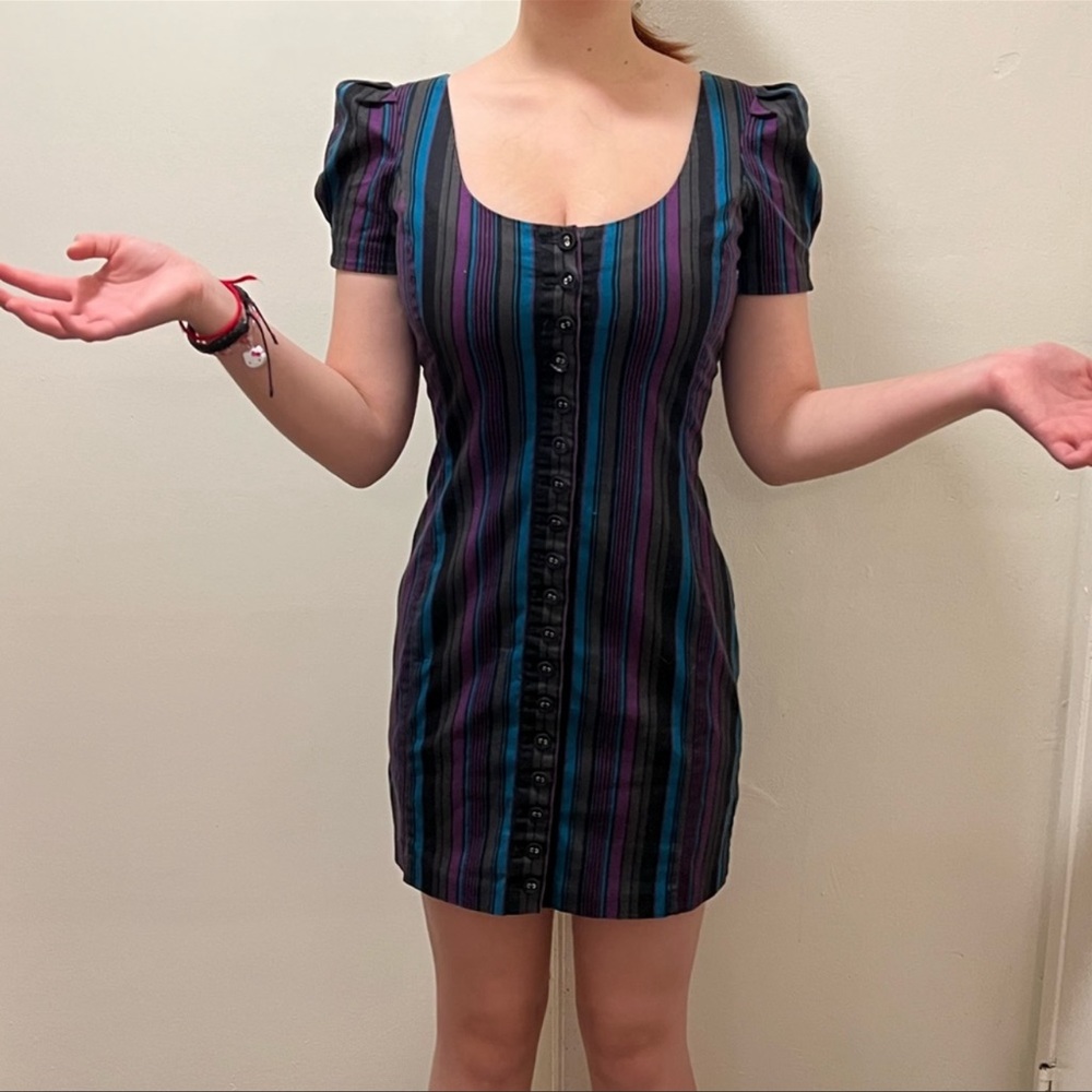π«SOLDπ« Vintage Betsey Johnson Bustle Dress w/ Corset Tie - Picture 8 of 8